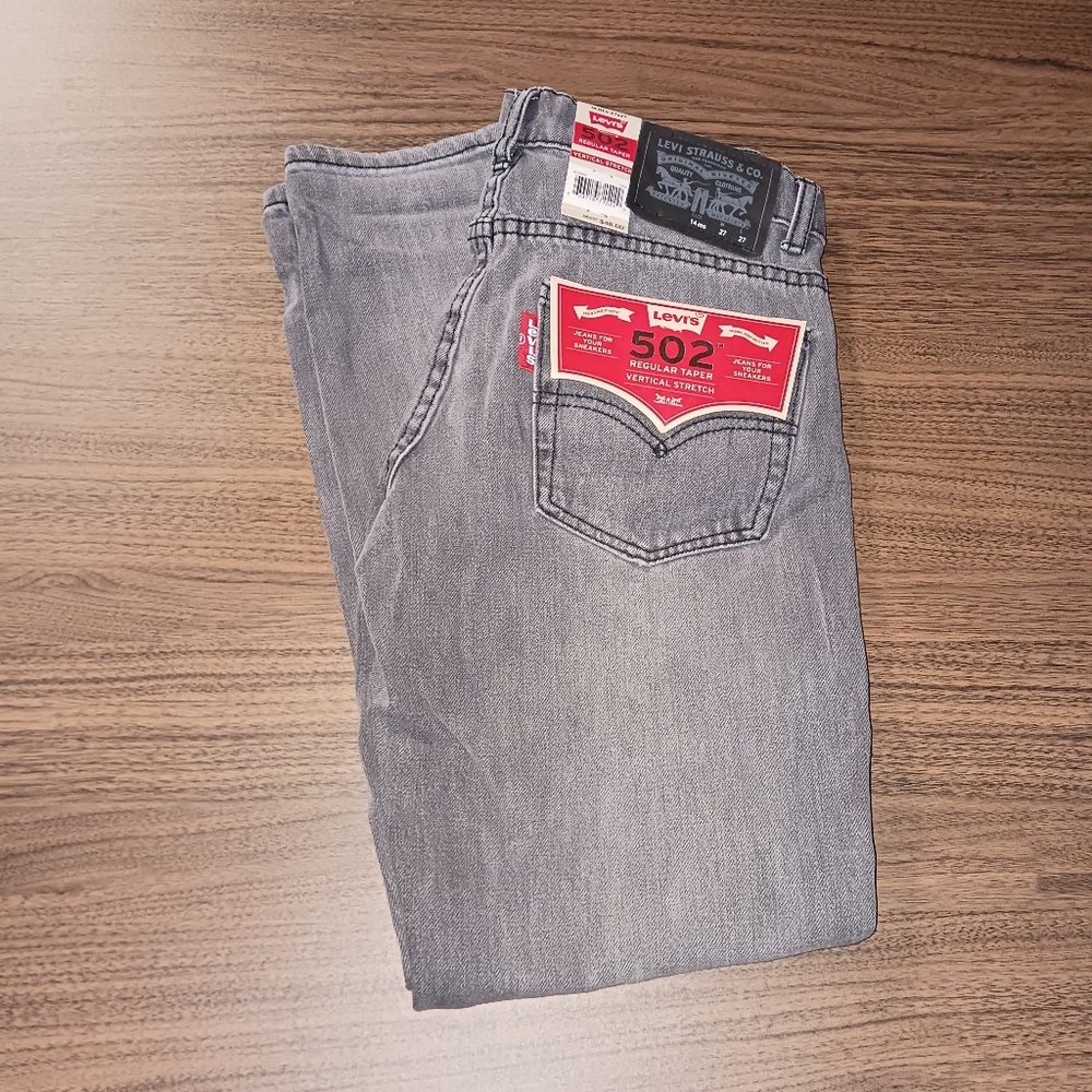 Levi's Boys 502 Taper Gray Jeans Size 14